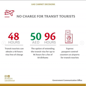 free UAE visa for transit passengers